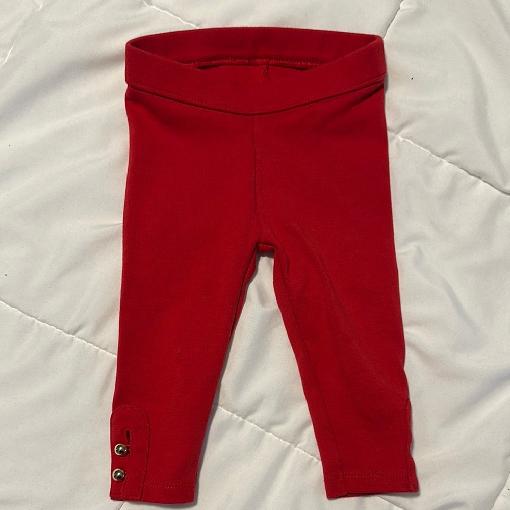 Janie and Jack Red Ponte Leggings
